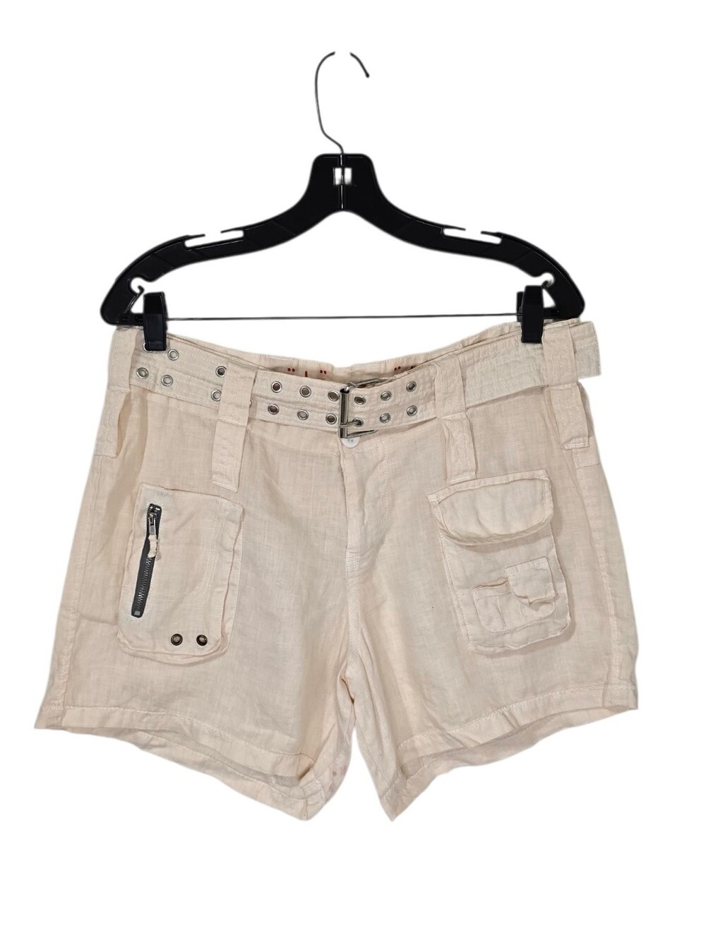 Johnny Was Pete & Greta Cargo Linen Shorts Cream Women's 6